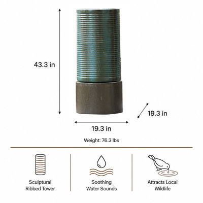 Glassell Hand Crafted Weather Resistant Birdbath Fountain
