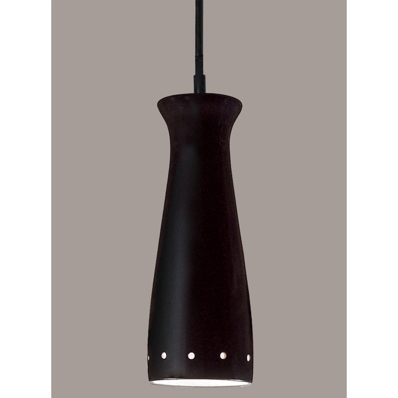 Luminaire suspendu 1 lumière del simple Shiflett, Noir ardoise