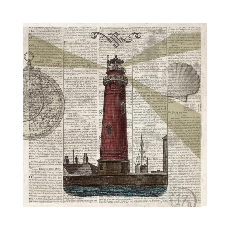 Nautical Collection II 1 Piece Wrapped Canvas Wall Art, 45.72 cm H x 45.72 cm W x 3.175 cm D