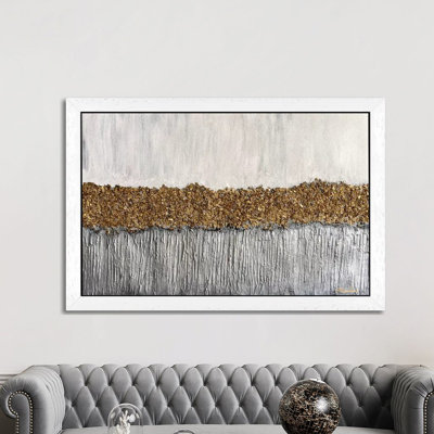 Golden Formation by Nikki Chauhan - Floater Frame Painting on Canvas