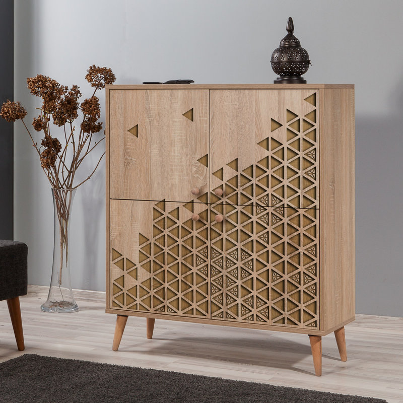 Brien 4 - Door Cabinet, Natural/Yellow