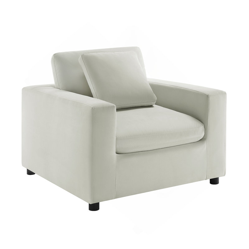 Jodina Modern Armchair, Ivory Performance Polyester