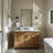 Vintage Cross Corner Rectangle Bathroom Vanity Mirror | Stainless Steel Frame-1901276055-1882213033