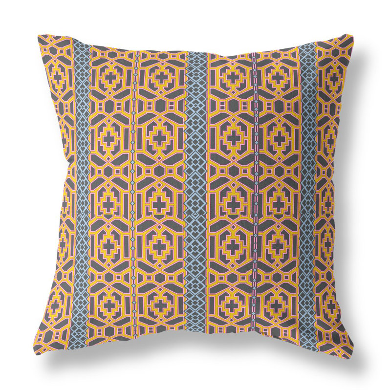 Coussin décoratif 20 po x 20 po Broadcloth Floral, Floral jaune / brun
