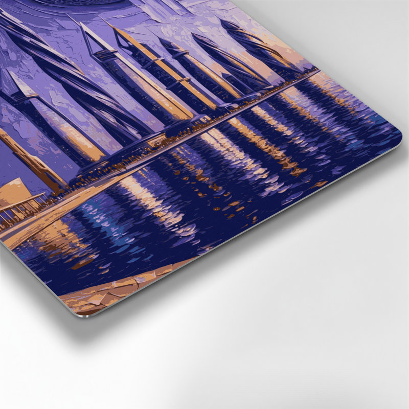 Art mural mauve en cités, villes de Casablanca, H 192 po x l 192 po x P 0,05 po