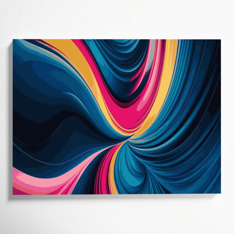 «Gradient Abstract 22», art mural sur toile bleue, H 20 po x l 30 po