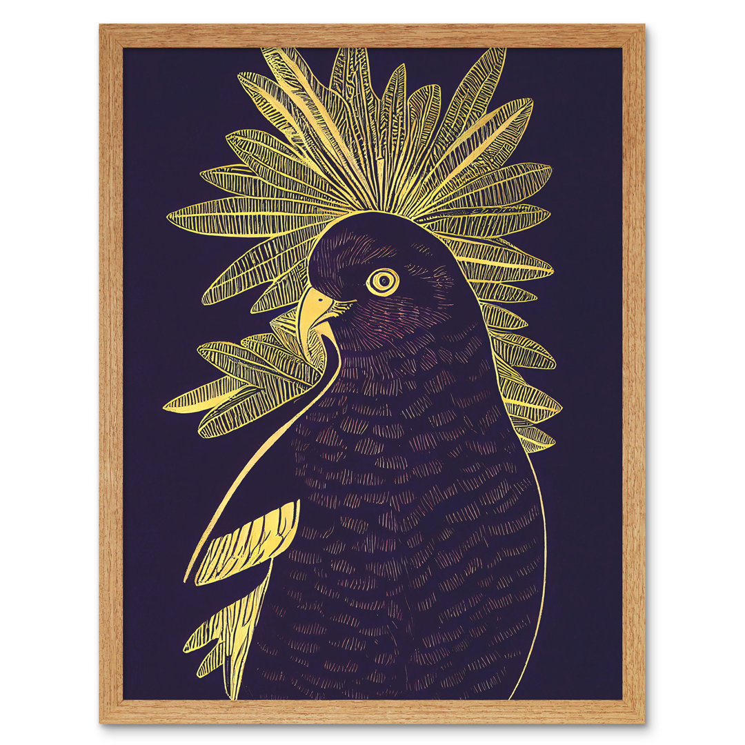 Detailed Stylish Parrot Tropical Plant - Print