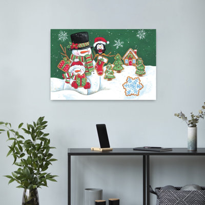 Paysage d'hiver hivernal fantaisiste, pingouin contemporain