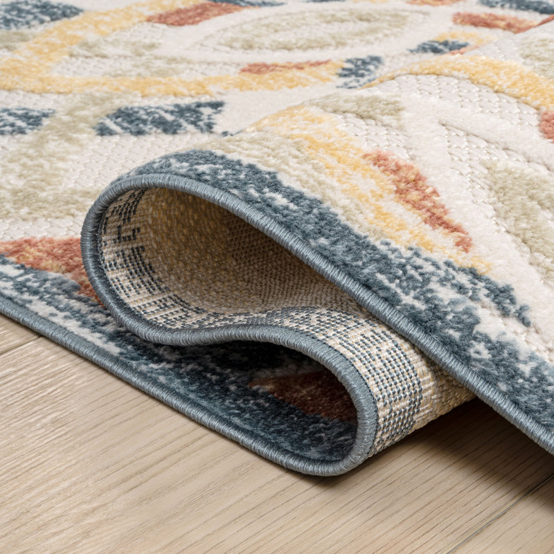 Tapis d'intérieur / extérieur Flora, Rectangle 4 pi x 6 pi, Crème / Multicolore