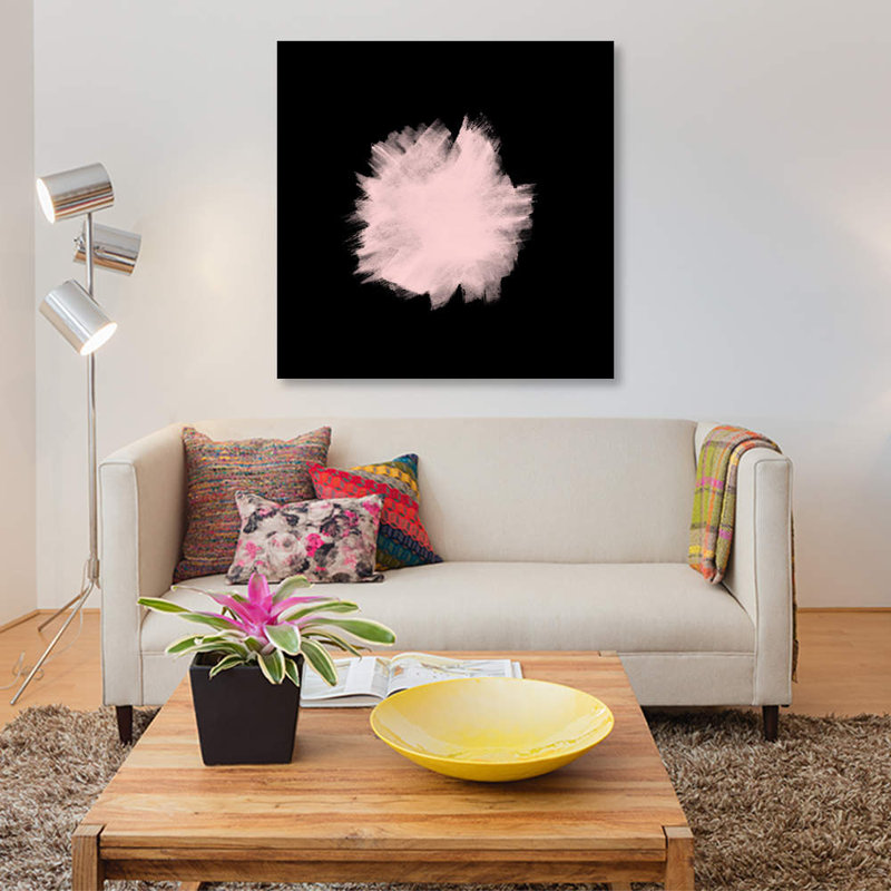 «Pale Pink on Black», impression sur toile, H 18 po x l 18 po x P 1,5 po, Toile tendue, Pas de tapis