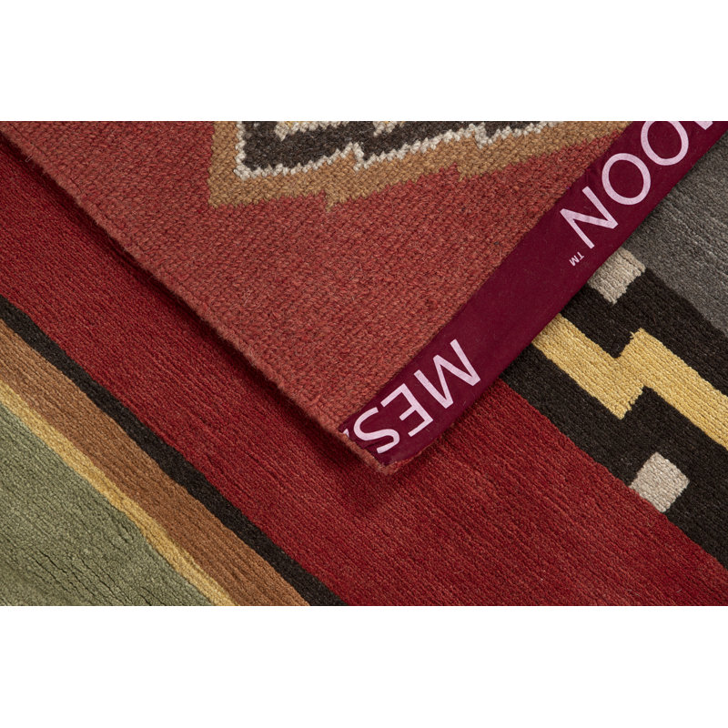 Mesa Wool Southwestern Area Rug in Red, Rectangle 12' x 15'
