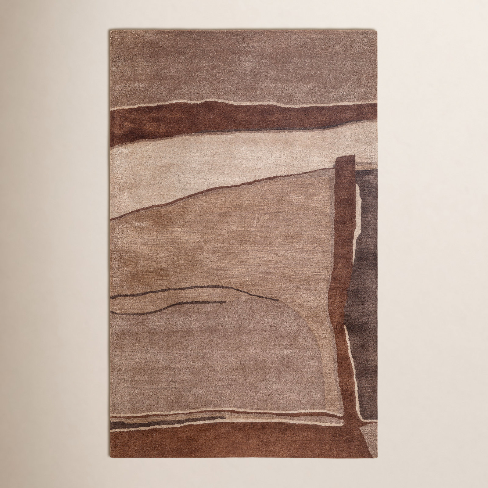 Roseburg Hand-Tufted Abstract Wool Rug, Rectangle 7'9" x 9'9"
