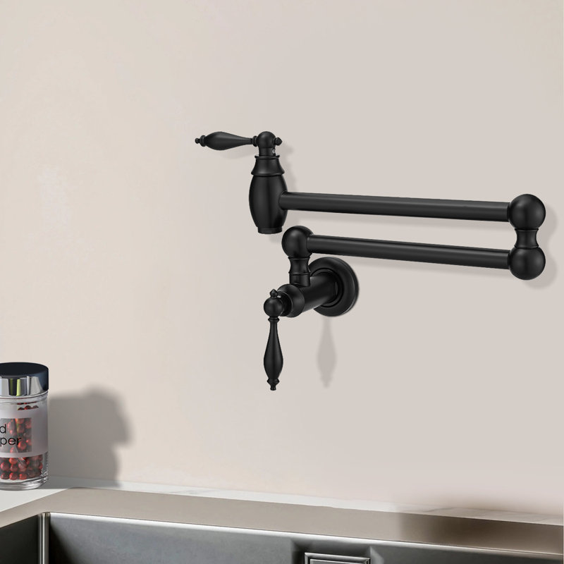 Robinet de cuisine mural, Noir mat