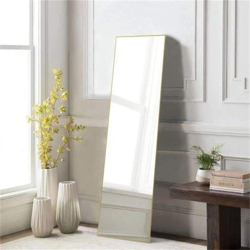 21''x64'' Rectangular Floor Standing Mirror With Stand – Aluminum Alloy Thin Frame, Wall Mountable, Hd Anti-explosion Glass, Bedroom/dressing Room Mirror