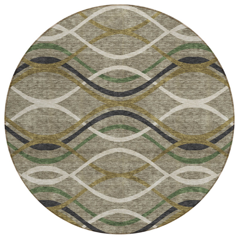 Tapis beige rond 8 po