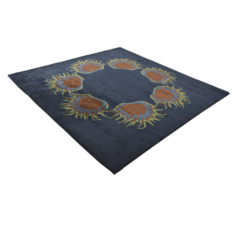 Tapis carré bleu marine Otto