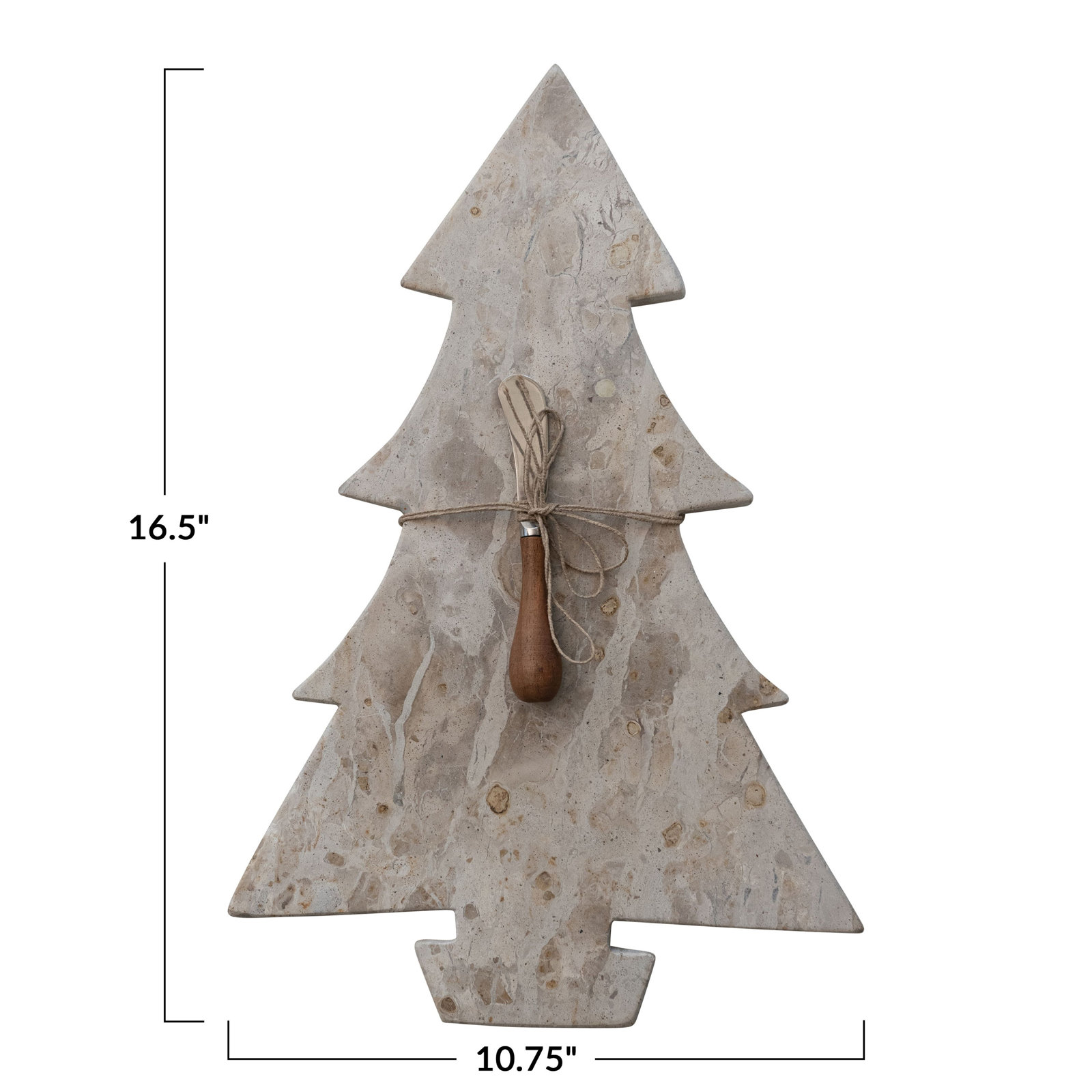 Marble Tree Shaped Cheese And Cutting Board With Stainless Steel And Mango Wood Canape Knife
