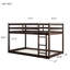 Lit superposé simple au-dessus d'un lit simple en bois massif avec échelle, lattes renforcées et finition espresso pour une stabilité et une efficacité maximales-691208945