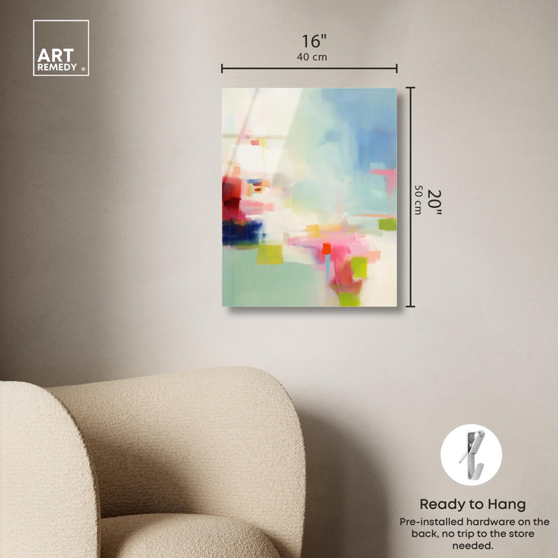 Décoration murale lumineuse à imprimé acrylique Roseat Hues III par Art Remedy, H 20 po x l 16 po