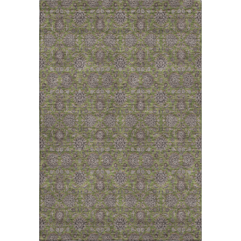 Premium Machine Washable Prisco Olive Rug, Rectangle 10' x 14'