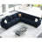 Shavera 6 - Piece Velvet Large L Shaped Corner Sectional Sofa Solid Wood Livingroom Couch-1800555261