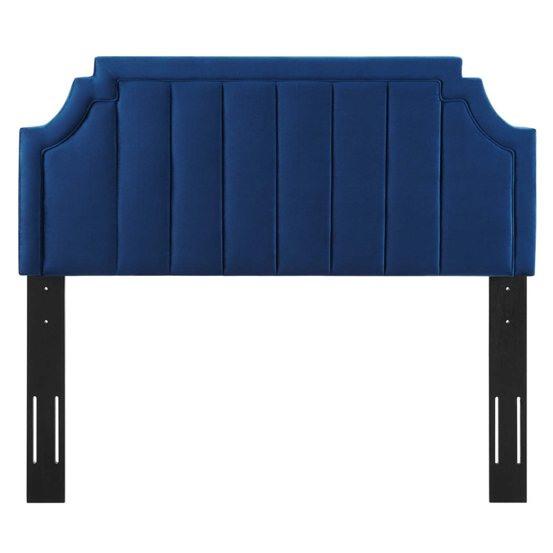 Deltona Light Green Velvet Upholstered King/California King Headboard, Blue, Twin