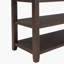 Console rétro avec deux tablettes ouvertes, structure en bois de pin massif et pieds pour le salon (espresso)-378480643-378480653
