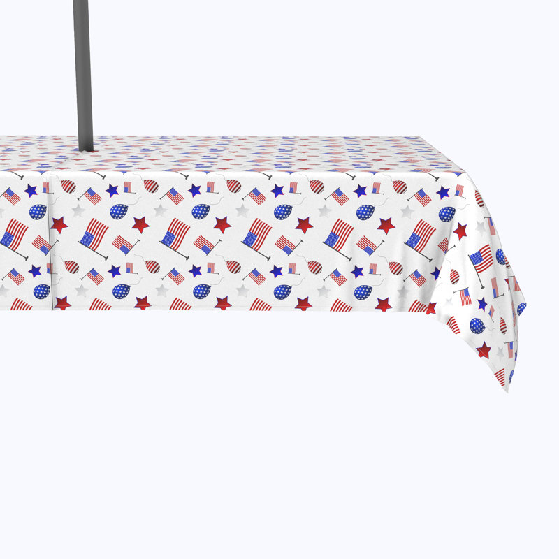 Eldred Geometric Independence Day Tablecloth, 104" x 60"
