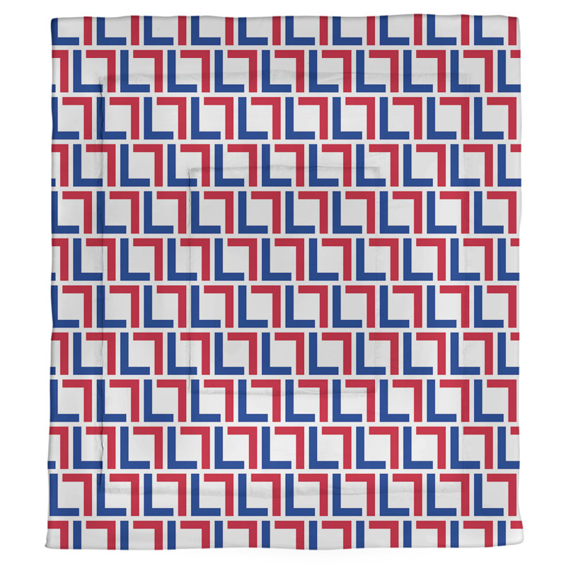 Édredon simple Football Luxury, Édredon simple TG, Blanc / Bleu / Rouge