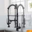 Robinet de cuisine robuste de style commercial - évier à pré-rinçage à poignée simple avec rebord noir mat-2097934573