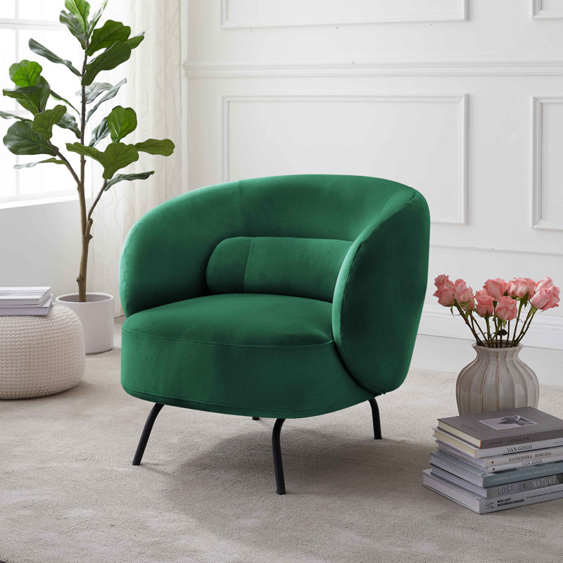 Jura 78Cm Wide Lounge Chair, Green Velvet