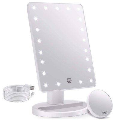 Demetrias Plastic Rectangle Freestanding Makeup / Shaving Mirror