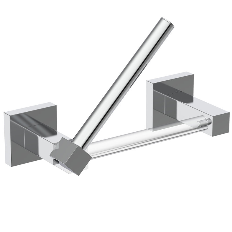 Porte-papier hygiénique mural en chrome poli, porte-rouleau de papier toilette double fixation pour salle de bain moderne