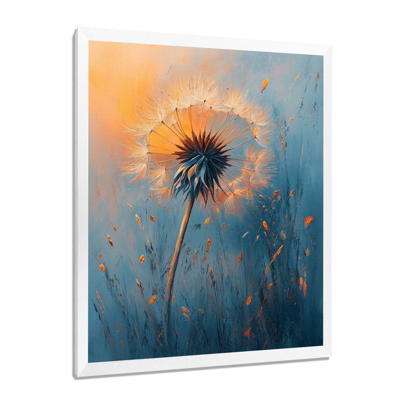Huntley - art mural floral, H 44 po x l 34 po, Impression encadrée, Blanc