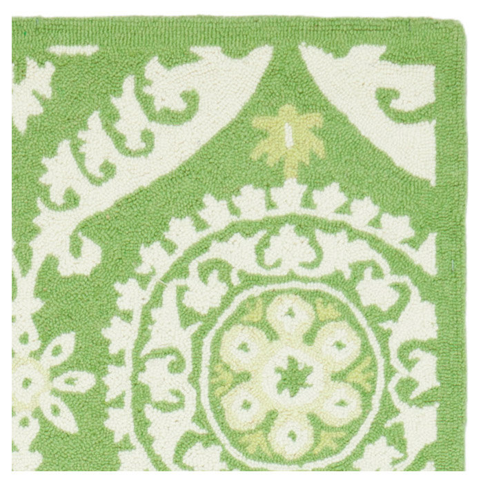 Holmsten Hand Hooked Wool Pile Floral Rug, Rectangle 1'8" x 2'6"