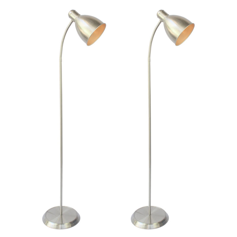 Oey 137cm Task Floor Lamp Set, Satin Nickel