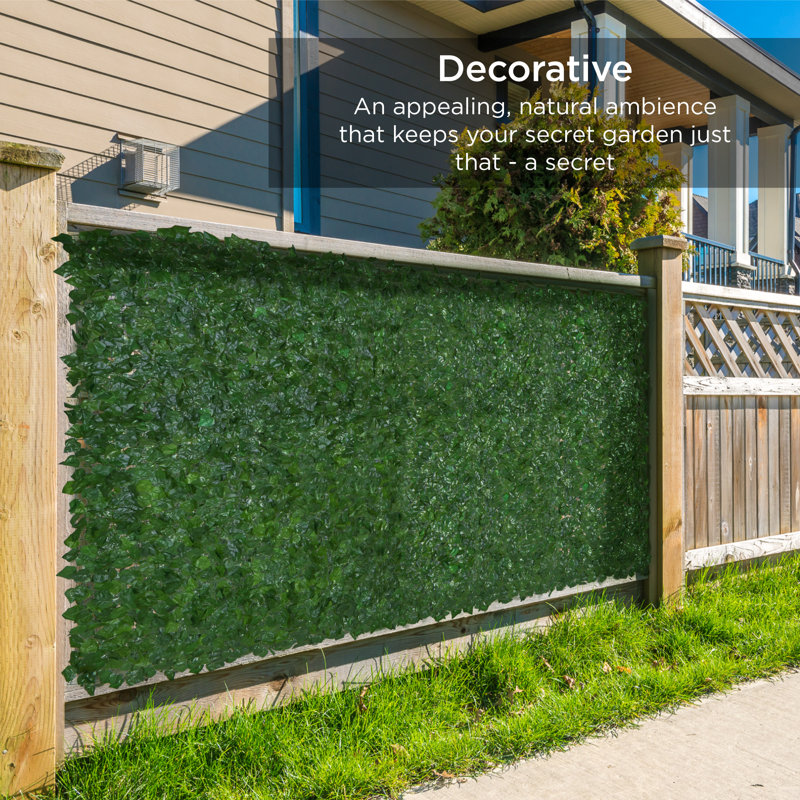 96" x 72" Green Faux Ivy Privacy Fence Screen