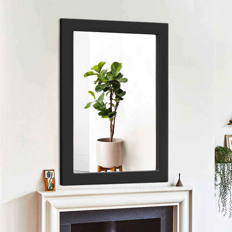 Miroir mural rectangulaire rectangulaire avec cadre profond et miroir de meuble-lavabo en verre trempé HD, 54 po x 36 po