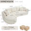 109 Inch Cloud Sectional Couch, Boneless Sofa For Living Room, Corduroy Modular Couch With L Shape Chaise, Modern Compressed Sofa In A Box, Memory Foam Filling (WHITE)-945874187
