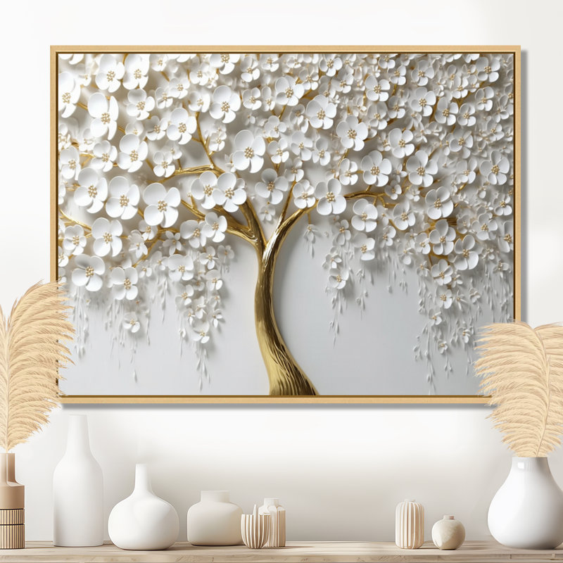 «White Orchid Tree Garden Of Branches III», reproduction d'art sur toile florale (sans texture), H 24 po x l 32 po, Érable