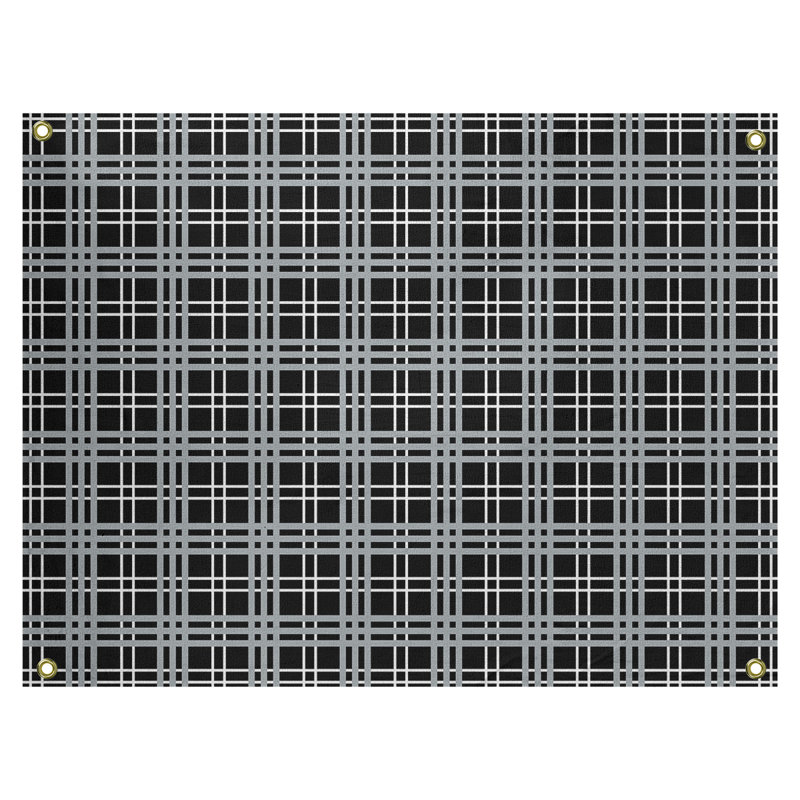 Tapisserie en polyester de luxe Las Vegas, Noir, blanc, argenté, H 59 po x l 80 po