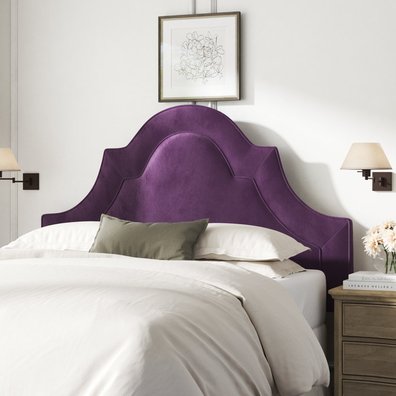 Aurella Upholstered Headboard, Classic Aubergine Velvet, KIng
