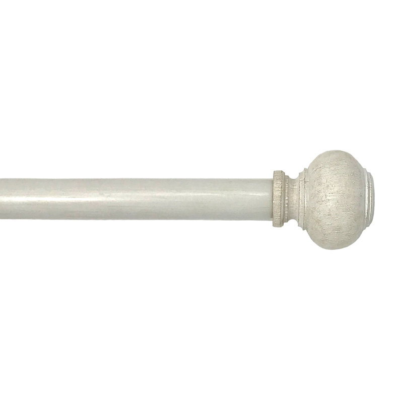 Tringle à rideau ajustable Samir Rustic, Blanc, 86 po - 120 po