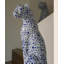 Bleu, blanc, forme libre, verre, acier, pierre frittée, objet décoratif