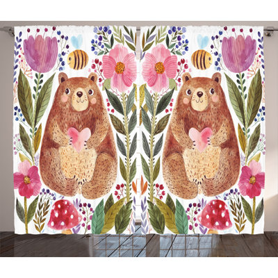 2 Piece Semi Sheer Curtain Set
