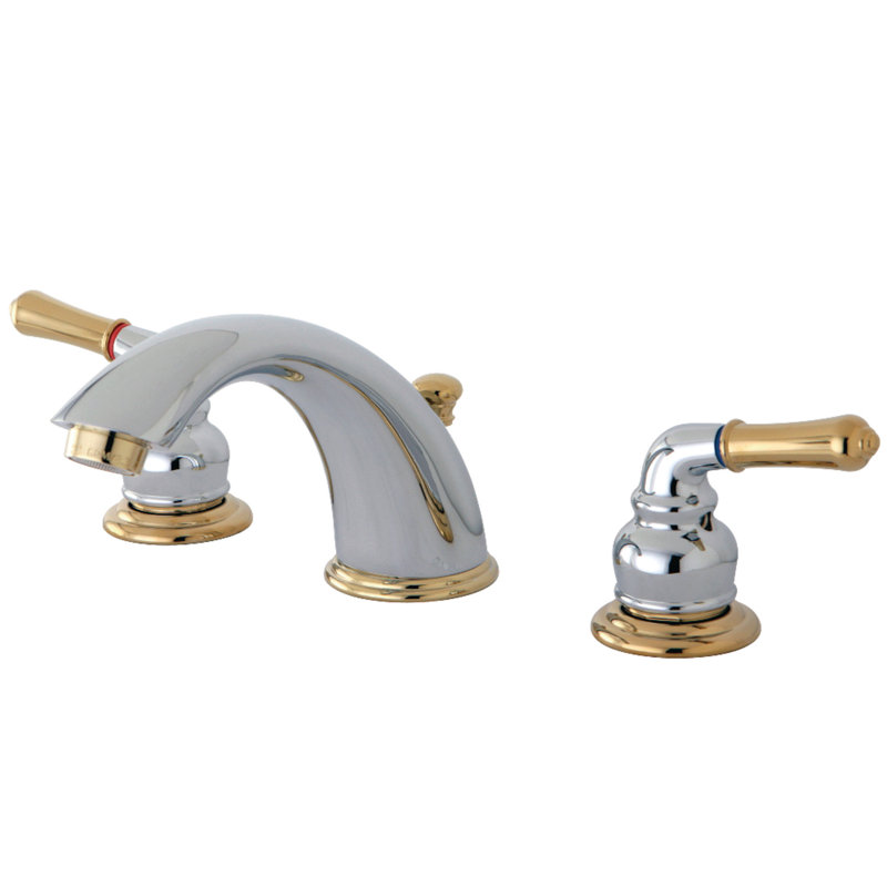 Robinet de salle de bain espacé Kingston, Chrome poli / Laiton poli