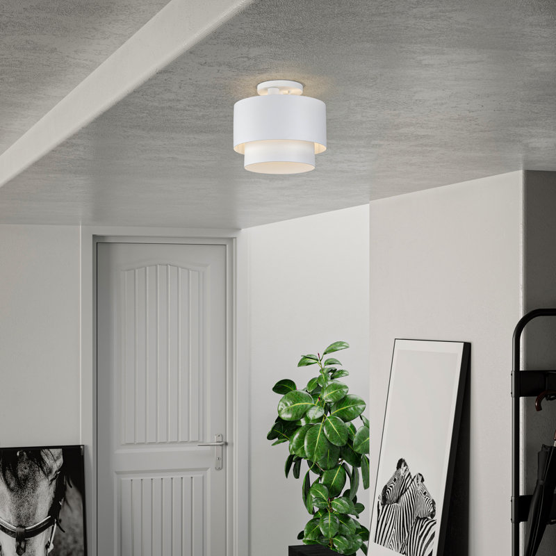 Acklin 2 Light White Medium Semi-flush, White, White