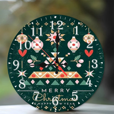 Horloge murale en bois 10 po, mouvement silencieux, à piles (piles AA non incluses), décor artistique, parfait pour les décorations