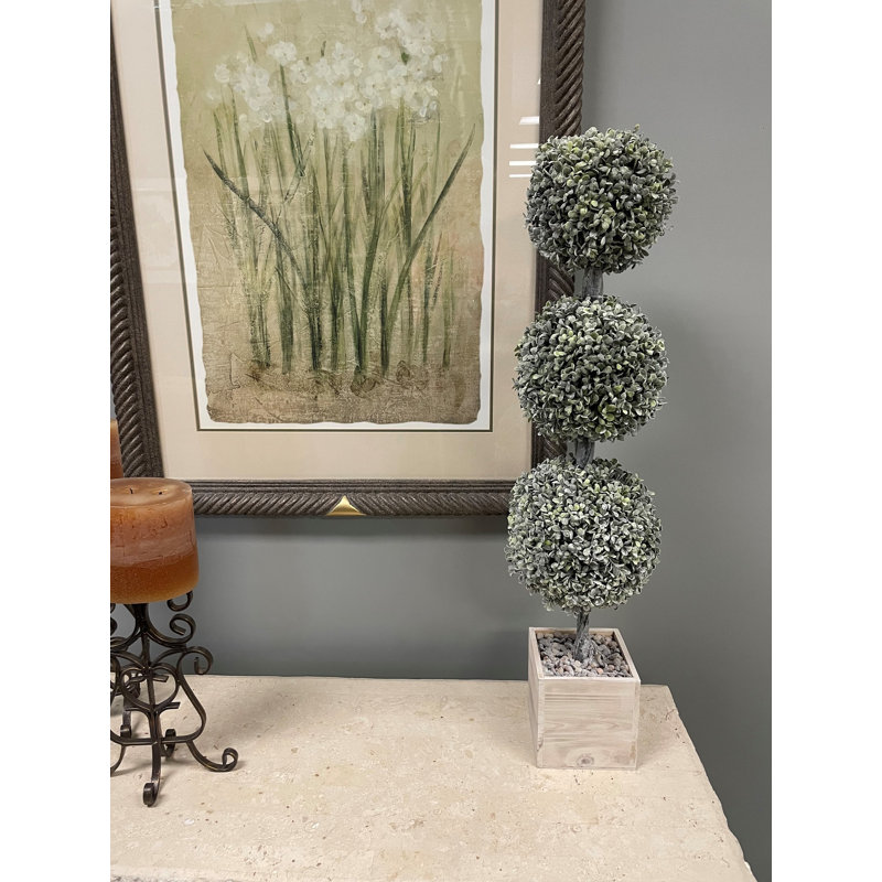 36'' Faux Boxwood Topiary in Planter