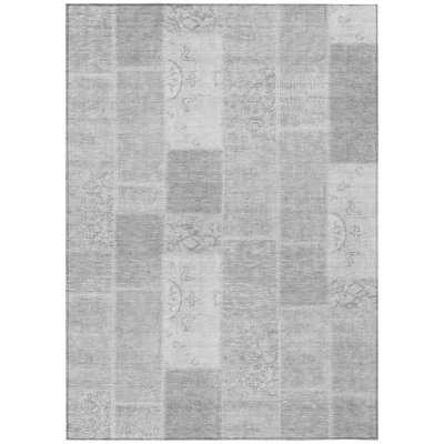 Tapis intérieur lavable 10 pi x 14 pi gris argenté et graphite
